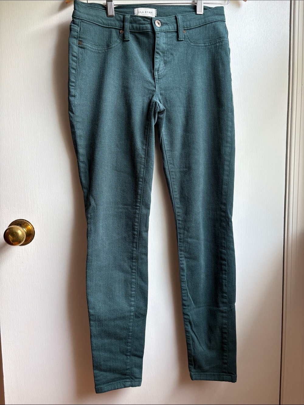 Lila Ryan dark Teal Skinny Jeans for Women 2 back pockets